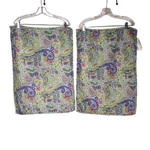 RALPH LAUREN HOME Pair of Blue Green Paisley Pillow Shams